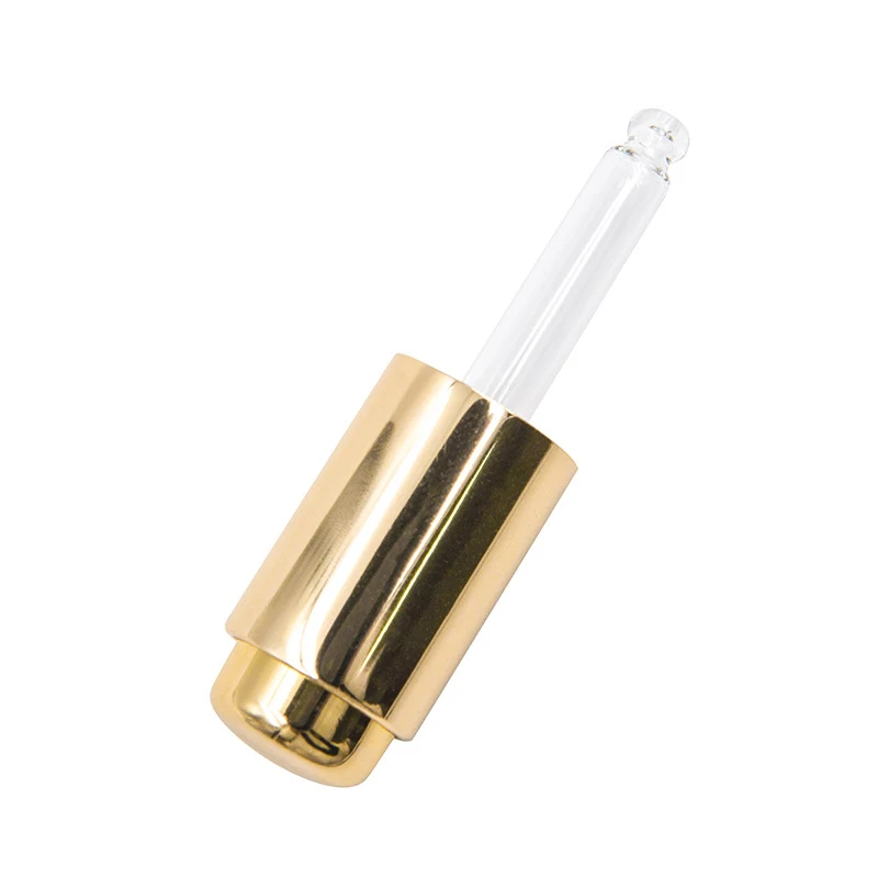 Gold pressing dropper straw Anodized dropper 13/415 Refined oil bottle dropper cover cosmetic packaging material wholesale