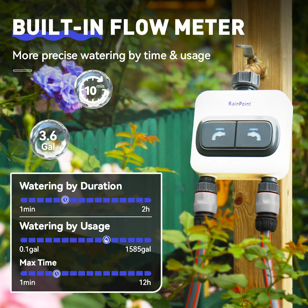 Garden 2 outlets Automatic Watering irrigation System Smart Garden Timer Wifi Automatic Drip Irrigation Controller with 2 zones