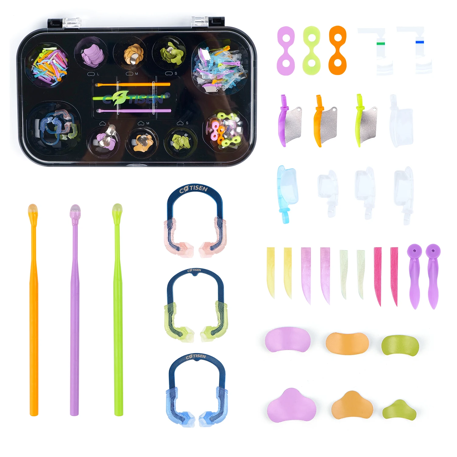 No Stick Dental Sectional Matrices kit matrix band set with wedge / ring / forceps / ADHESIVE TIP