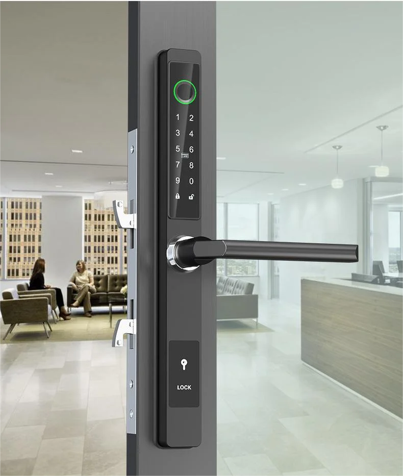 Aluminum alloy grade C lock cylinder entry door lock intelligent fingerprint electronic lock for door