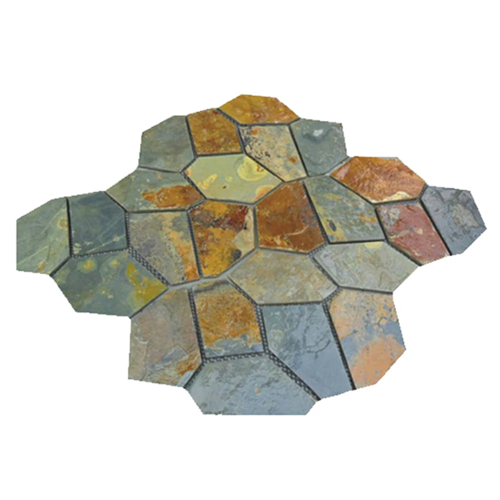 decorate multi color slate tile patio pavers flagstone patios paving stone floor tile