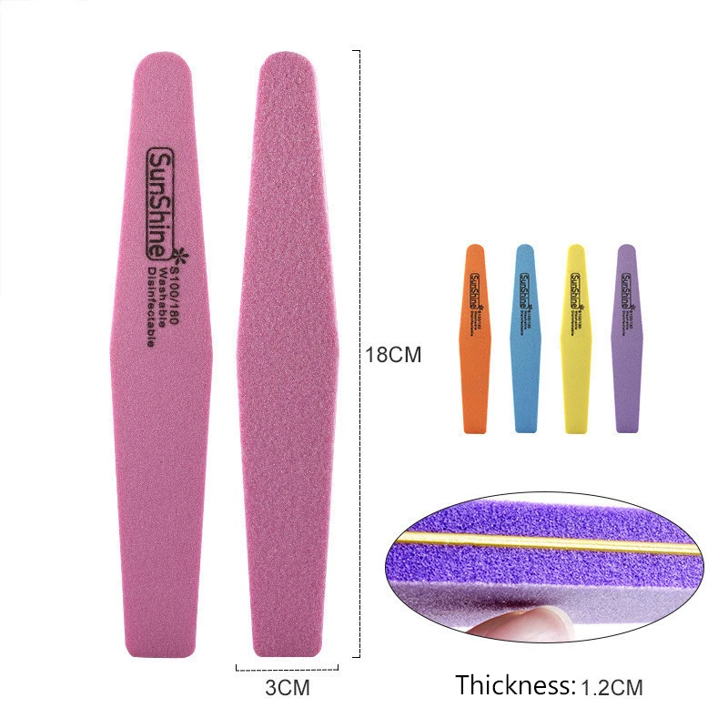 Amazon Hot New Professional Rhombus Nail file 100/180 Sandpaper Sanding files Polishing files nails grinding equipment manicure