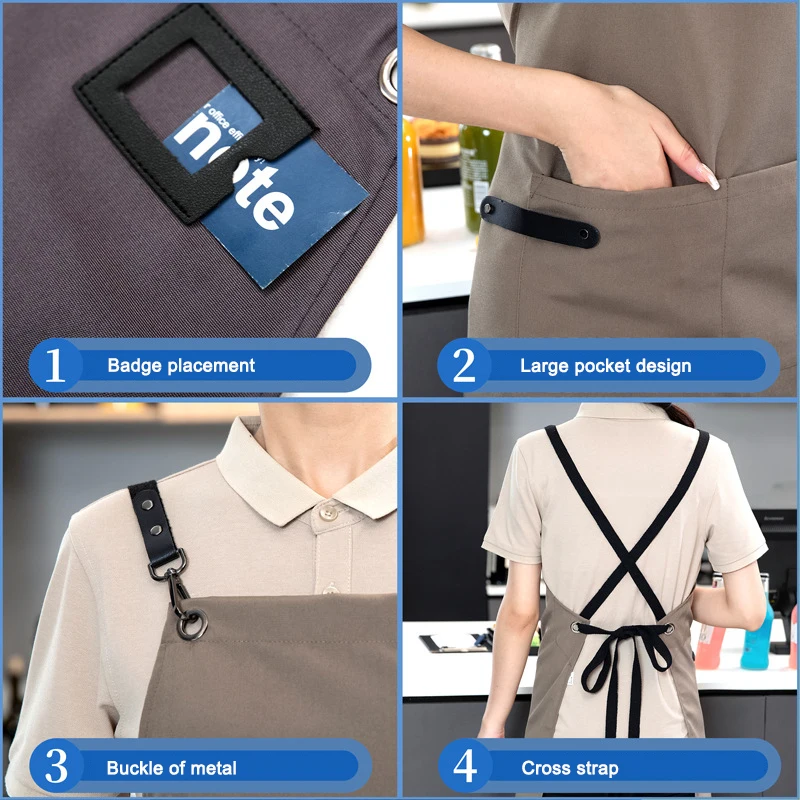 Denim Apron Embroidery Waterproof Work Tool Apron Canvas  Apron Custom Logo