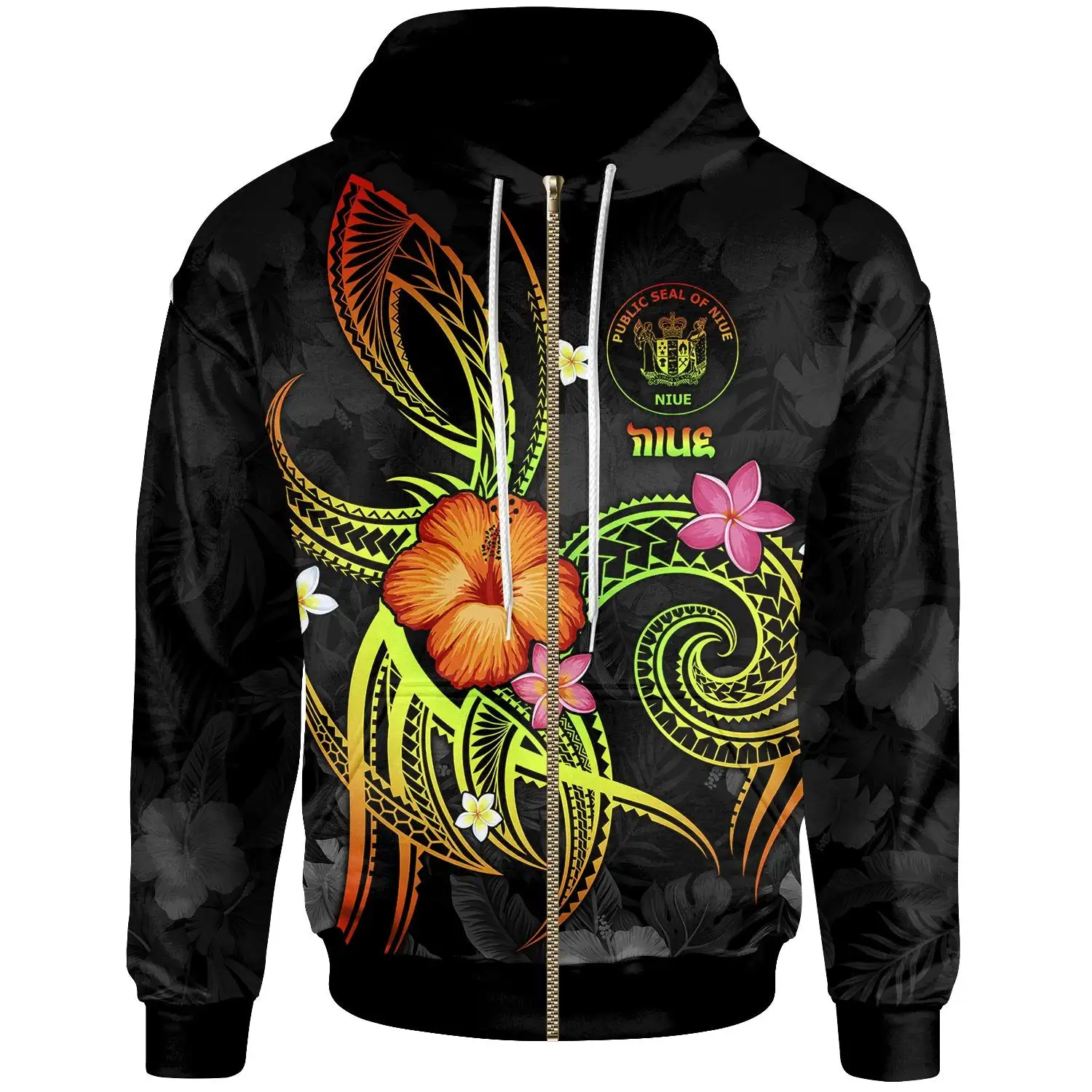 Niue Polynesian Pattern Man Winter Jacket Factory Price Dropshipping Hoody Sweatshirt Vintage Fashion Cardigan Jacket for Teen