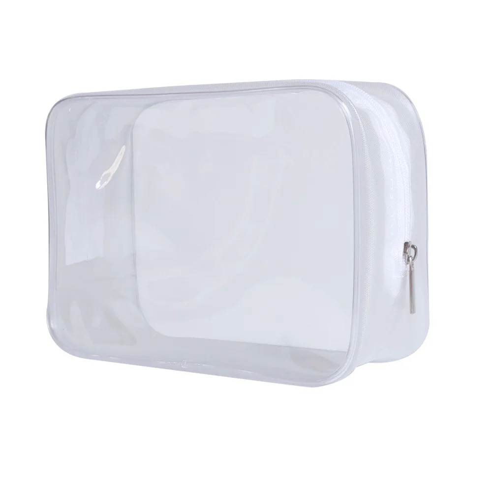 Custom Logo Waterproof Travel Large Capacity Wash Jelly Pvc Bag Transparent Pvc Cosmetic Bag
