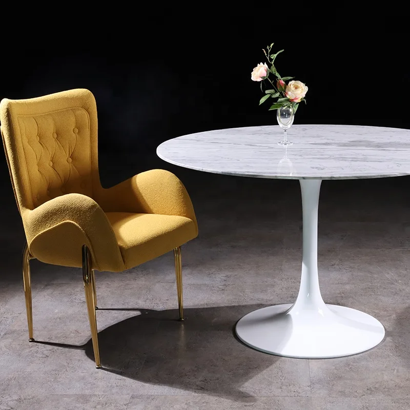 Modern luxury gold iron table with marble countertop Nordic Kitchen Restaurant Restaurant Cafe