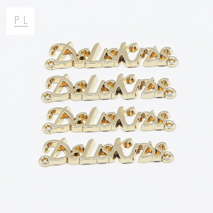 Fashion Custom Metal Name Tag logo Hand sewn label