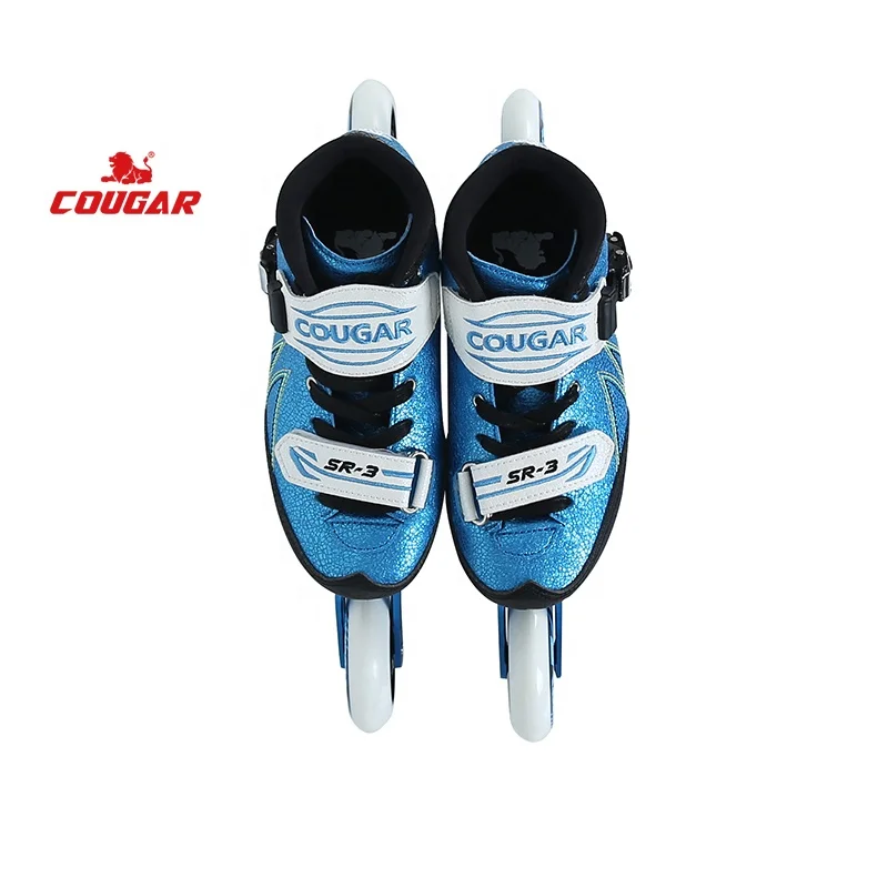 Factory Hot Sale Carbon Fiber Skates Shoes Sr3 Kids White Blue Color  Wholesale Inline Speed Skates Patines