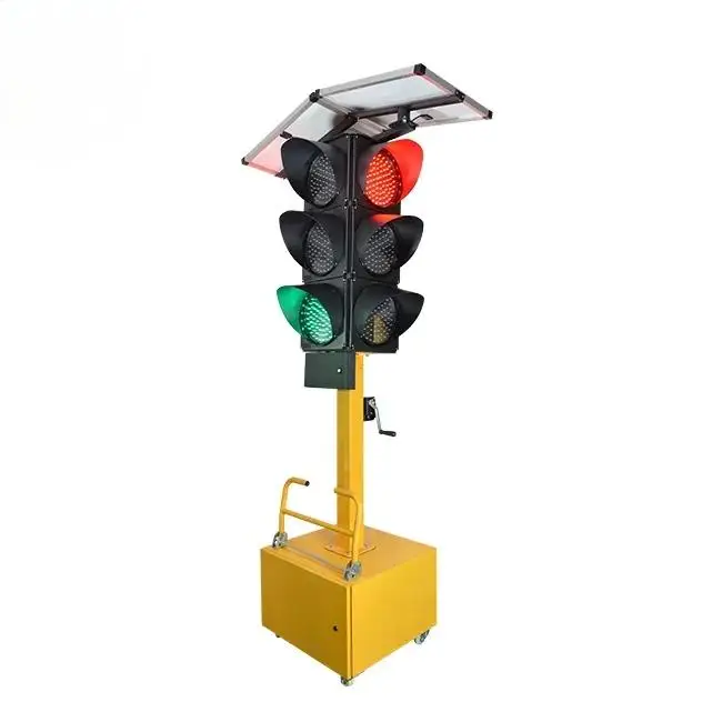 China Led Mobile Traffic Light Factory Price 300mm 4 Way Solar Power Semaforo For Sale