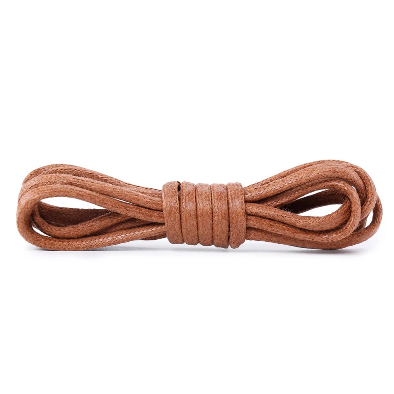 Custom Color High Quality Clear Tips Waxed Cotton Dress Shoelaces