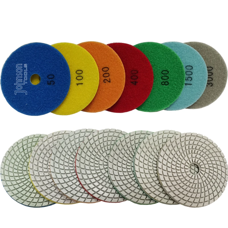 4Inch Diamond Polishing Pad Wet Dry Marble Floor Polishing Pads for Granite Marble Natural and Artificial Stone