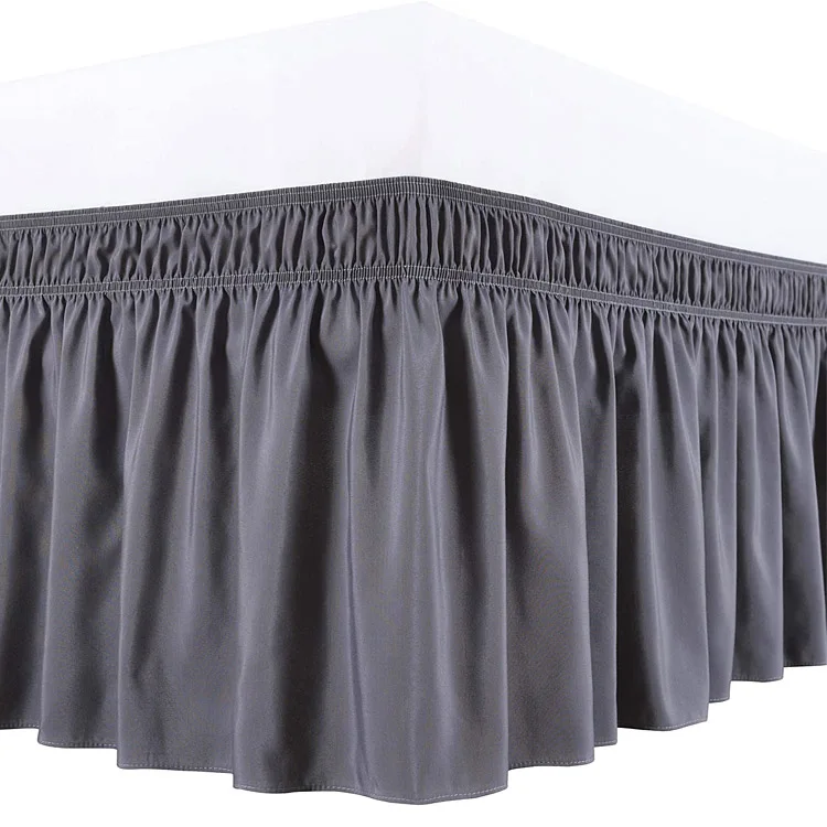 
Ruffled Bed Skirt with Split Corners Queen Size (12 Inch Drop) Platform Dust Ruffle Gathered Bedskirt Charcoal 