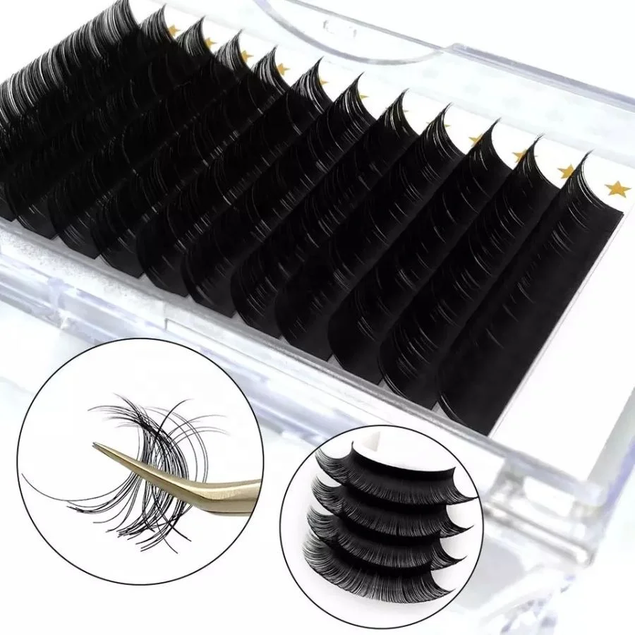 Natural Volume Easy Fanning Faux Mink Dark Black 5-25mm 0.05 Korean Pbt Eyelash Extension Vendor
