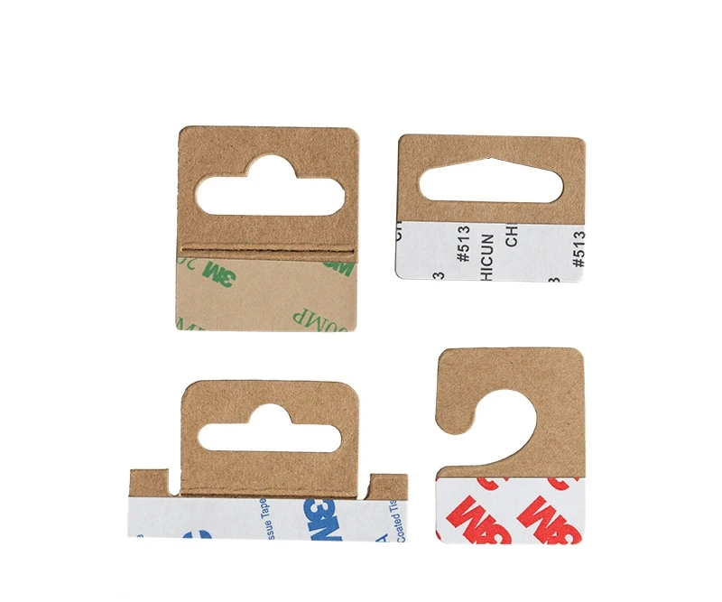 Custom colorful heavy Duty Sticky Recycle Disposable cardboard Adhesive Hang Tabs for Store Retail Display
