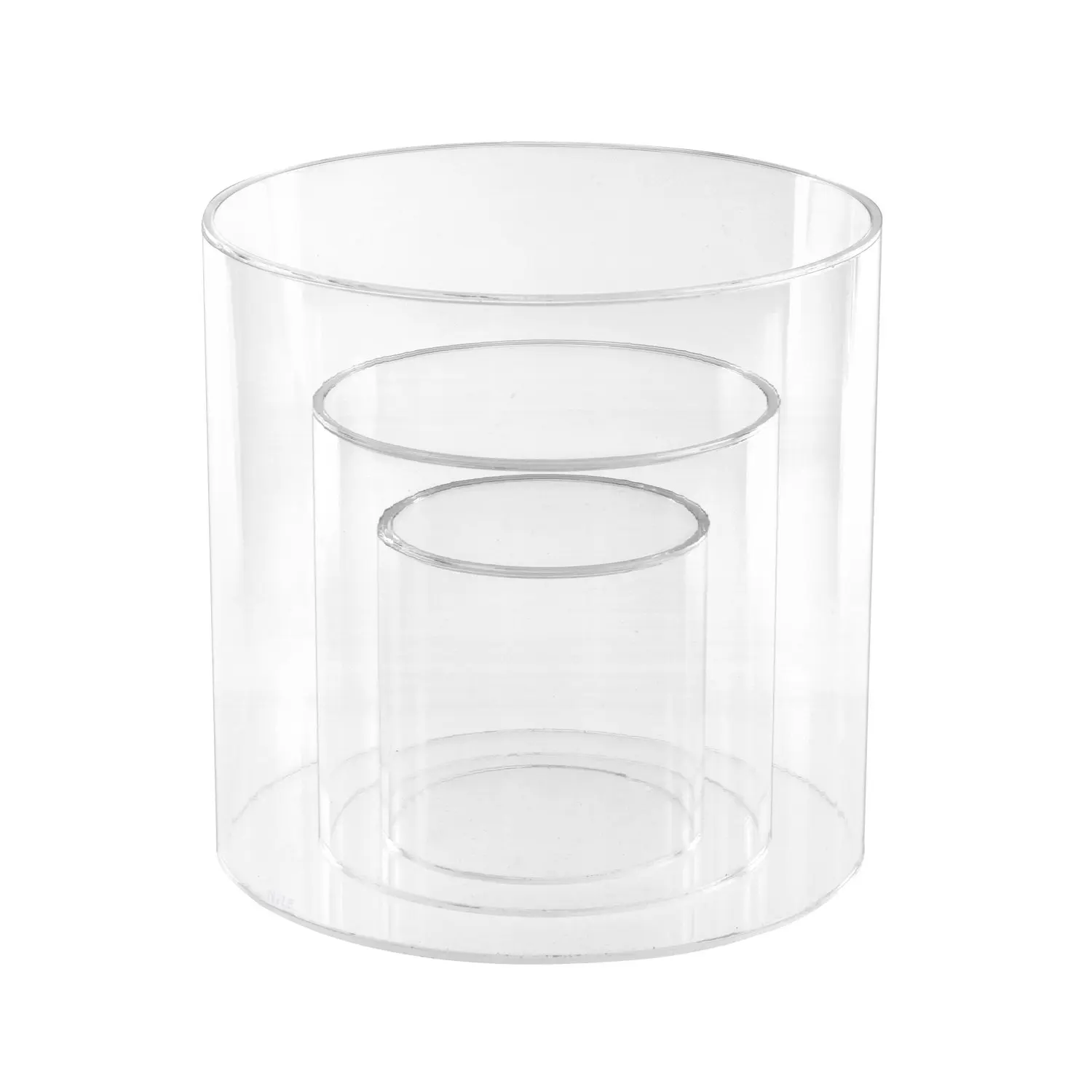 Countertop cylinder riser 3 size stackable round lollipop display bins case acrylic candy display rack