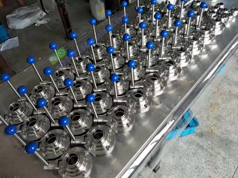 Pipe fitting 304 stainless steel quick-installed pneumatic butterfly valve sanitary clamp valve