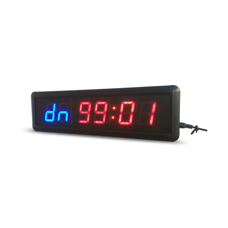 Hong hao big size muti-function led fitness timer clock 2.3inch height 6 digit character with stopwatch