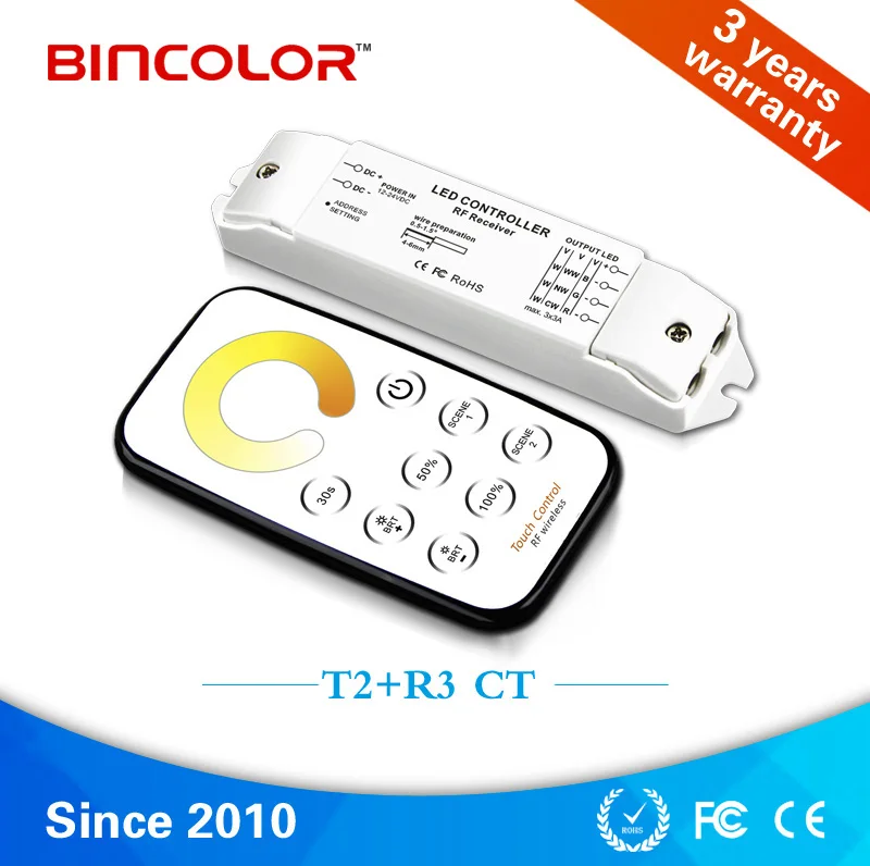 T2 + R3 DC12V 24 В беспроводной мини CCT светодиодный контроллер RF