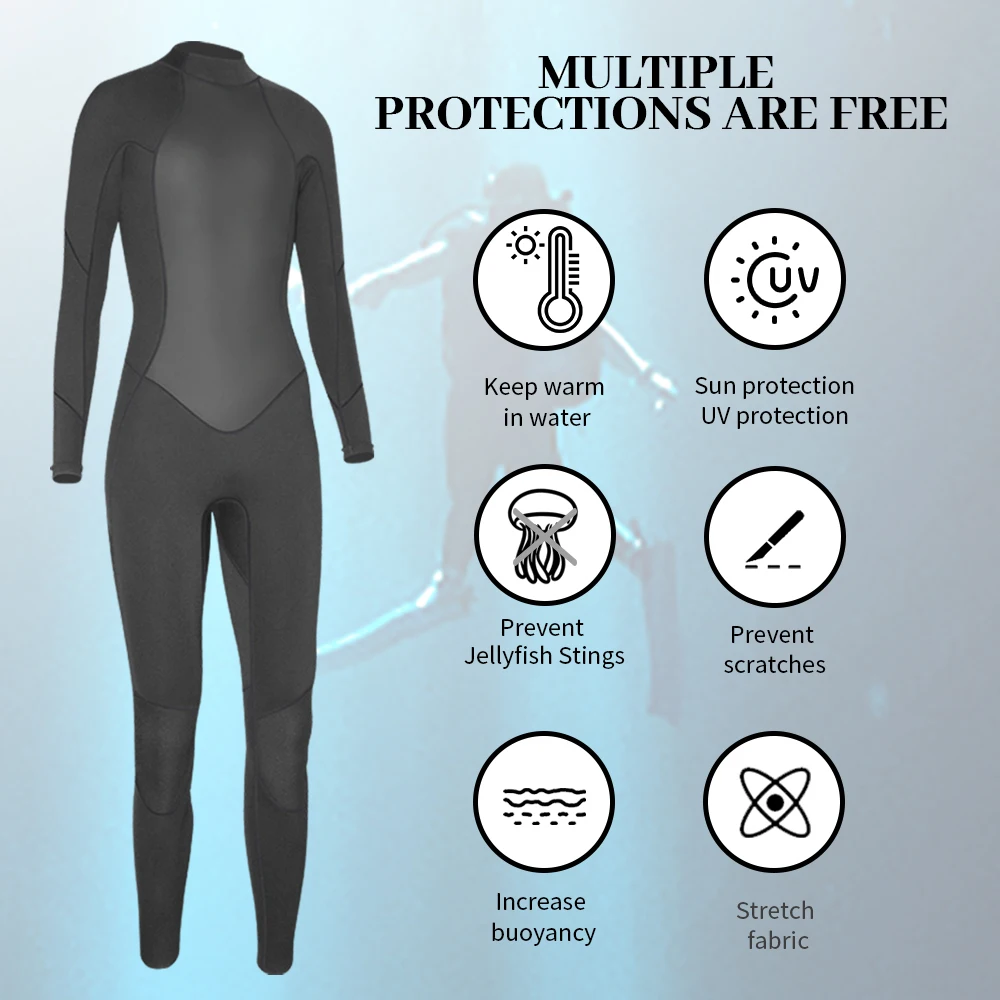 3MM Men Women Sharkskin Neoprene Swimming Wet Suits Unisex Long Sleeve Full Body Surfing Diving Wetsuit