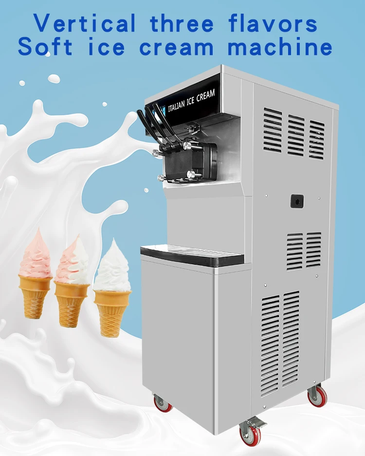 Ice cream machine maker 3 flavor soft serve commercial ice cream machine