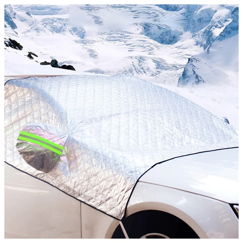 Waterproof Car Windshield Cover for Ice and Snow Thicken Windscreen Protector with Side View