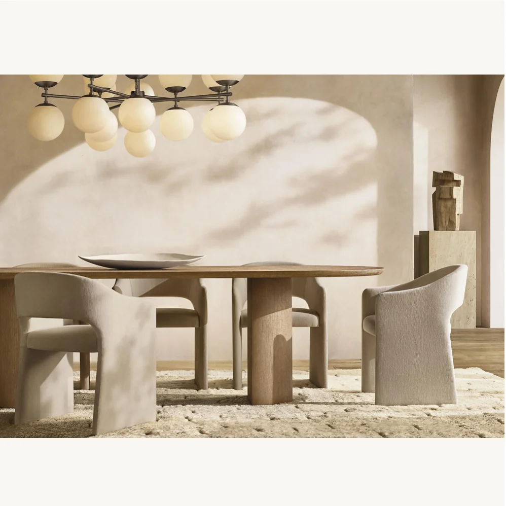 Sassanid OEM Italian Design Classical Architecture Dining Room Set Corta Upholstered Dining Armchair