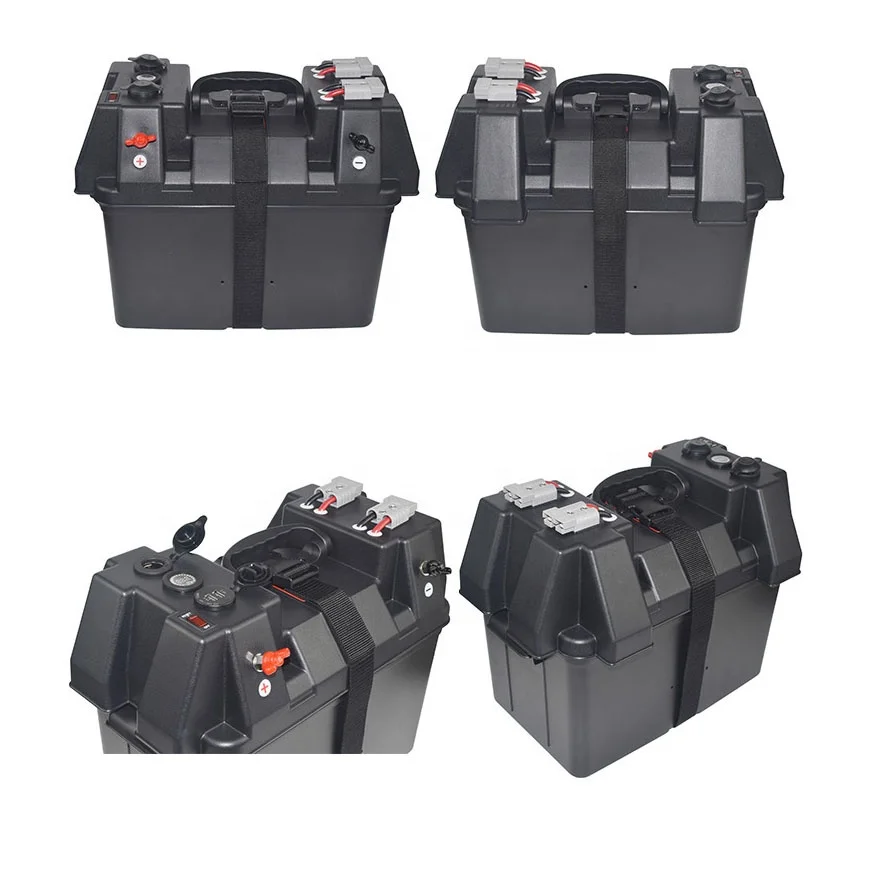 Good Quality Underground Plastic Solar Storage LED Voltmeter 2 x USB Output 12V 16A Battery Box