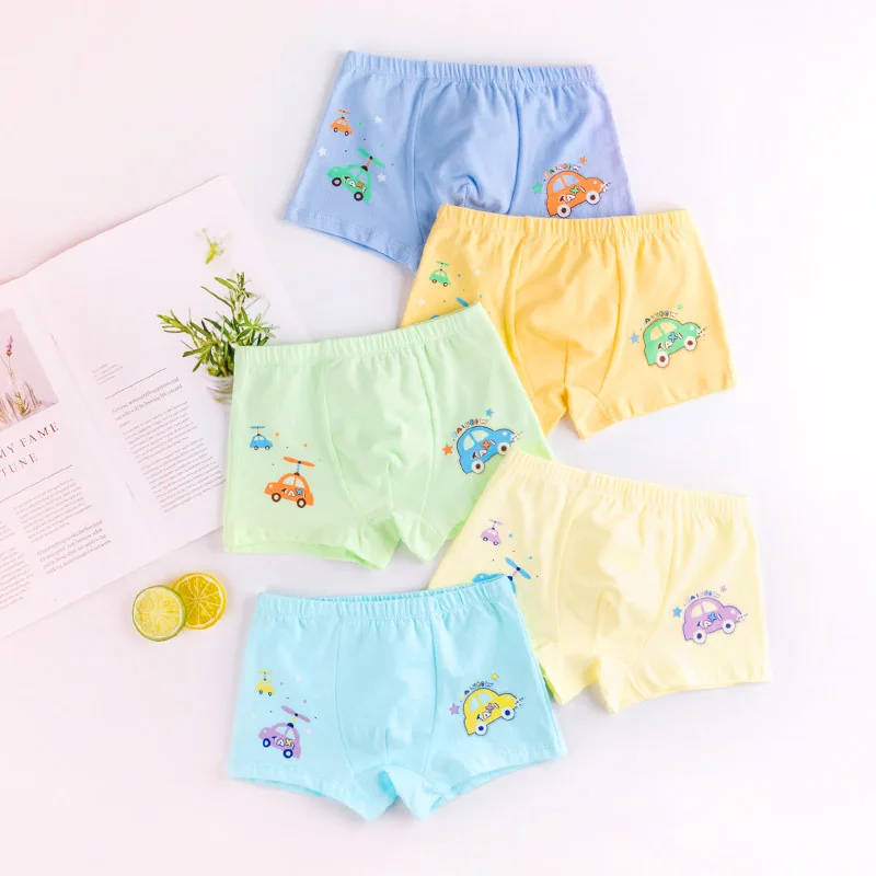 Kids boy underwear boxers fabric cotton elastic cool cute cartoon teen boy underwear