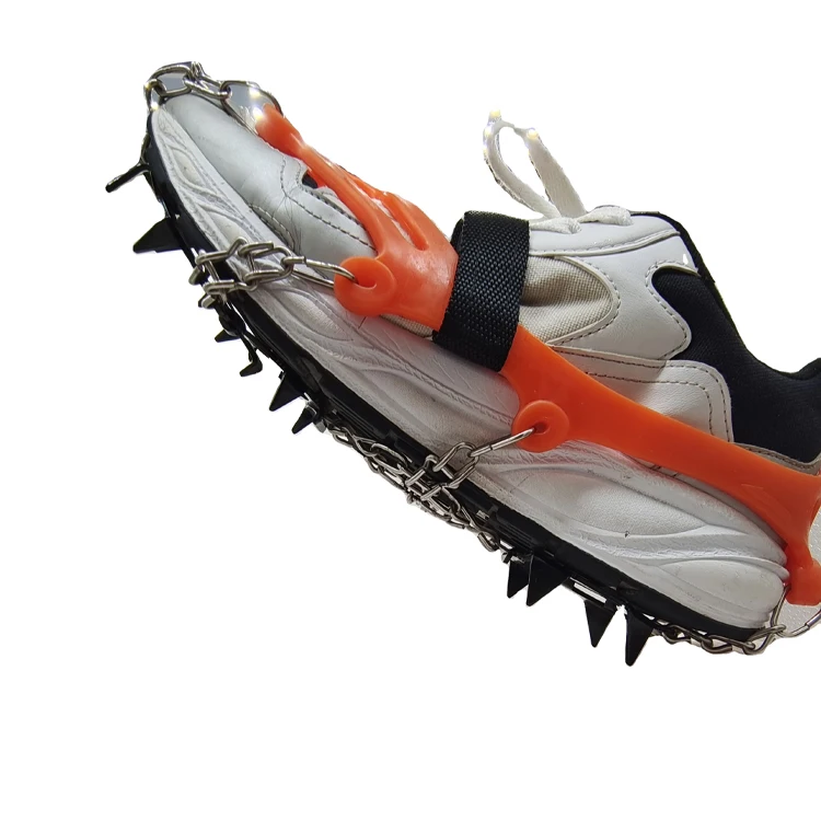 Universal 12 Teeth Anti Slip Ice Cleats Shoe Boot Grips 10 Studs Elastic Crampon Snow Spikes Grips Traction Cleats