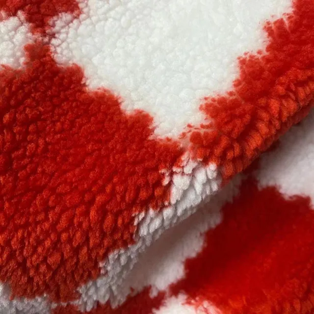 Soft plush fabric Faux Fur 100% polyester lamb wool chessboard printed pillow