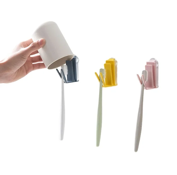 1pc Suction toothbrush holder bathroom wall mount dental rack sucker cup holder