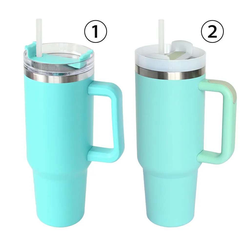 Custom Double Wall Insulated Large Coffee Mug Quencher metal cup Stainless Steel 40oz 40 oz Tumbler with Handle