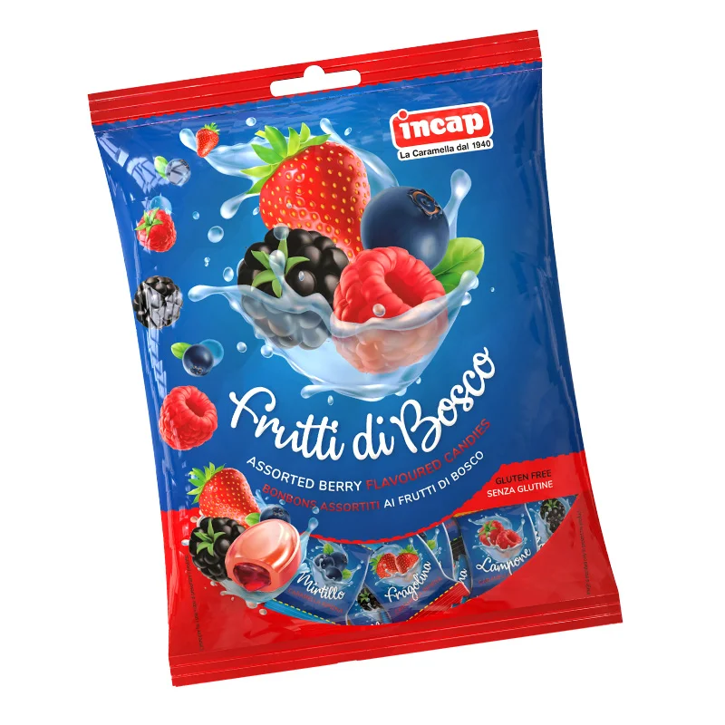 High Quality Italy Candy Incap Assorted Strawberry Fruit Hard Candy And Sweet Gift Bag For Gmo And Gluten Free 200G / 1Kg Candy
