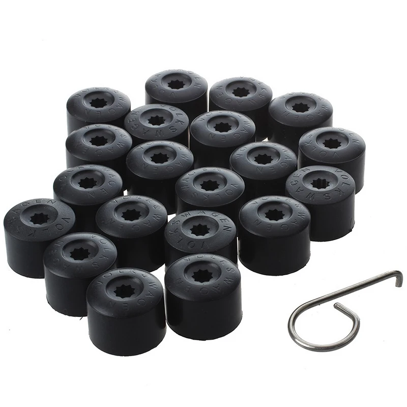 Wheel Lug Nut Bolt Cap Covers With Removal Tool For  Beetle Audi Skoda Black Car Styling Car tyre valve