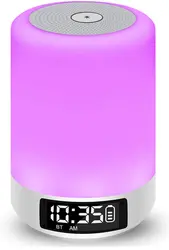 Hthconvey LED Desk Lamp Night Light Portable Speaker lamp With Alarm Clock and timer