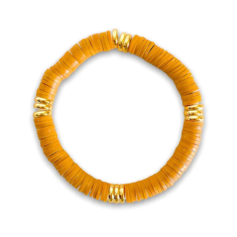 Handmade Soft Clay Bead Bracelet Boho Heishi Polymer Clay Bracelet for Woman