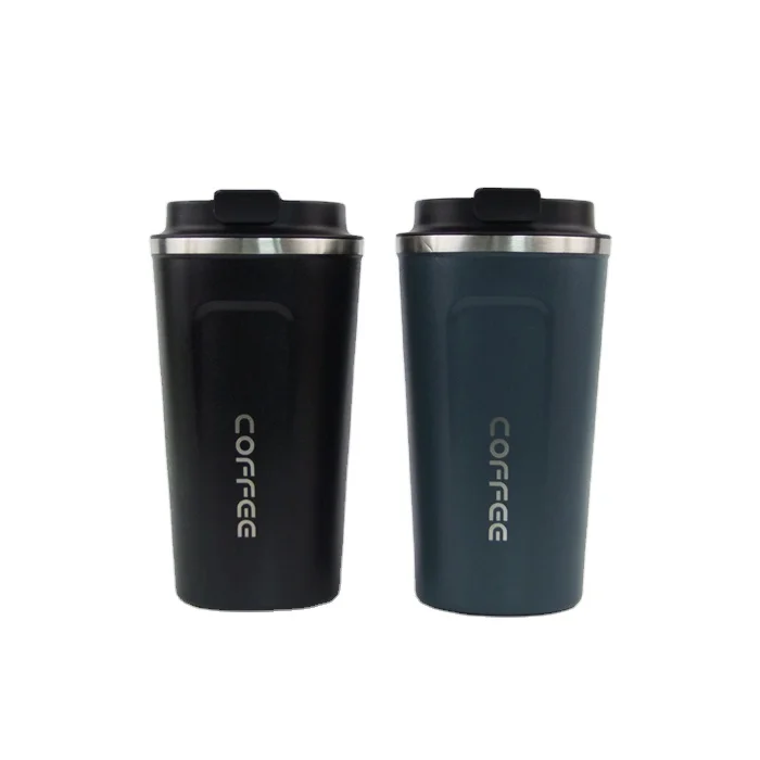 
350ml 500ml Double insulated wholesale custom reusable stainless steel travel coffee mugs cups with plastic flip lid 