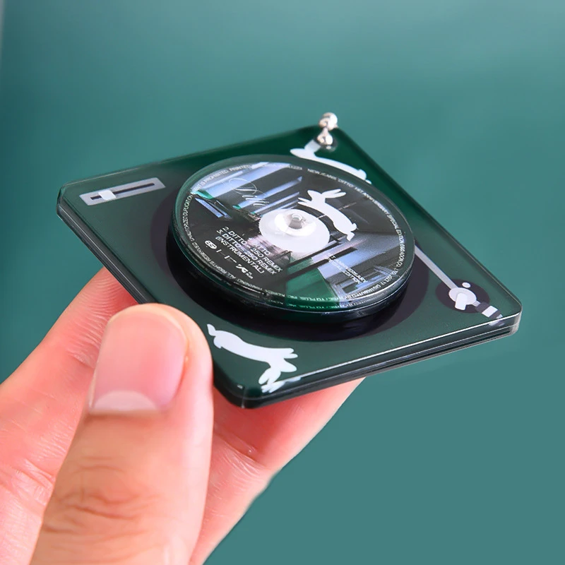 Custom Acrylic cd Case Keychain Anime Stand Acrylic Keychain Custom Acrylic Charms Key Chain Phone Charm Shaker