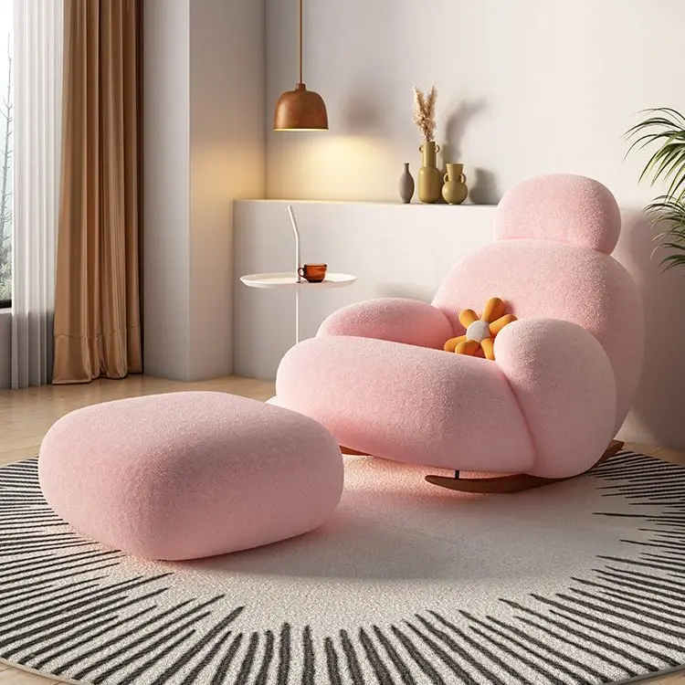 Luxury modern design multifunctional arm chair living room comfortable leisure lazy soft sofa rocking chair