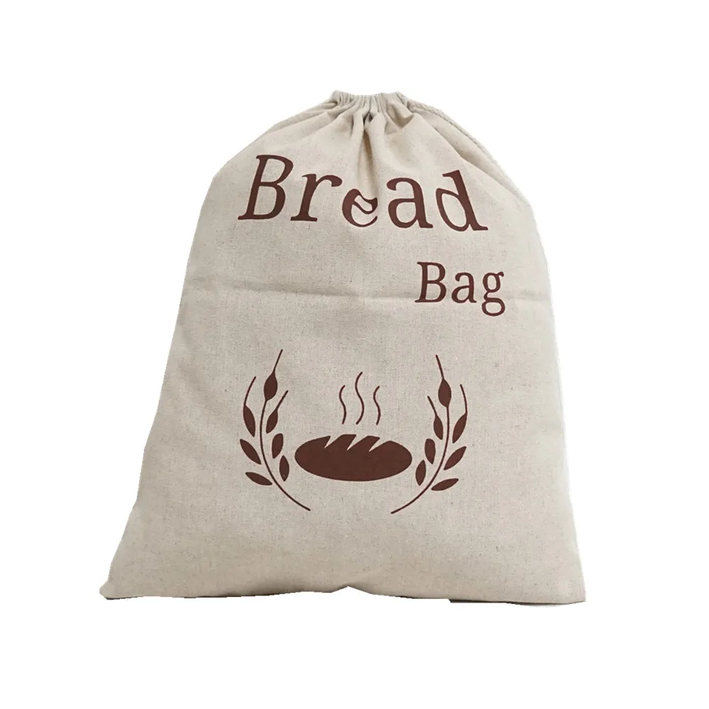 
Factory wholesale linen bread drawstring bags lazy drawstring cosmetic bag 
