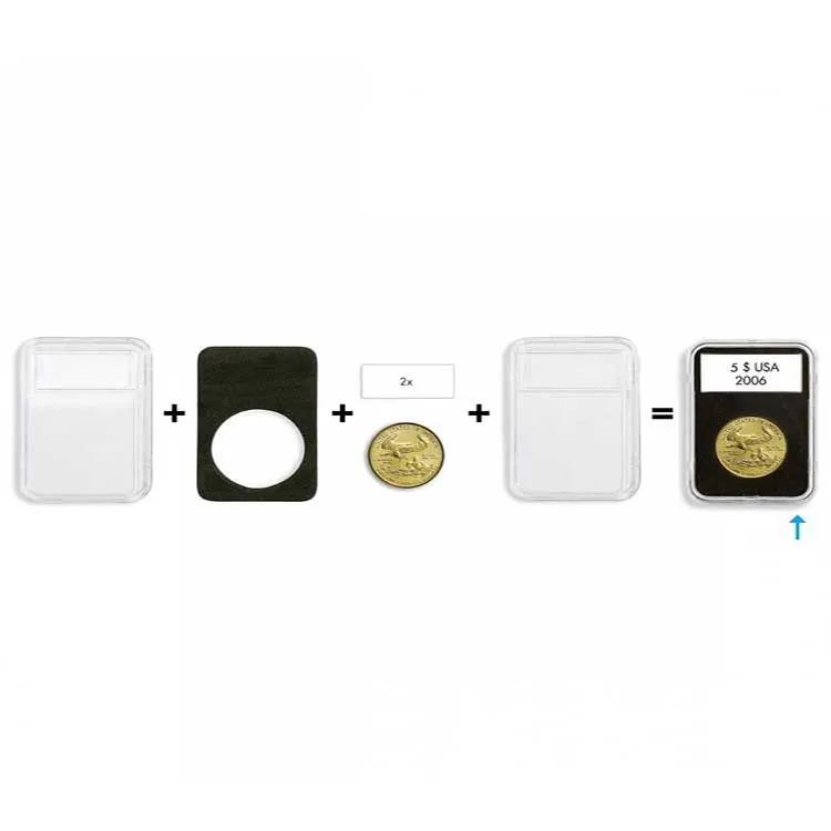 28Mm Coin Holder Capsules Challenge Slabs Acrylic Coin Capsule Holder Box Coin Storage Container