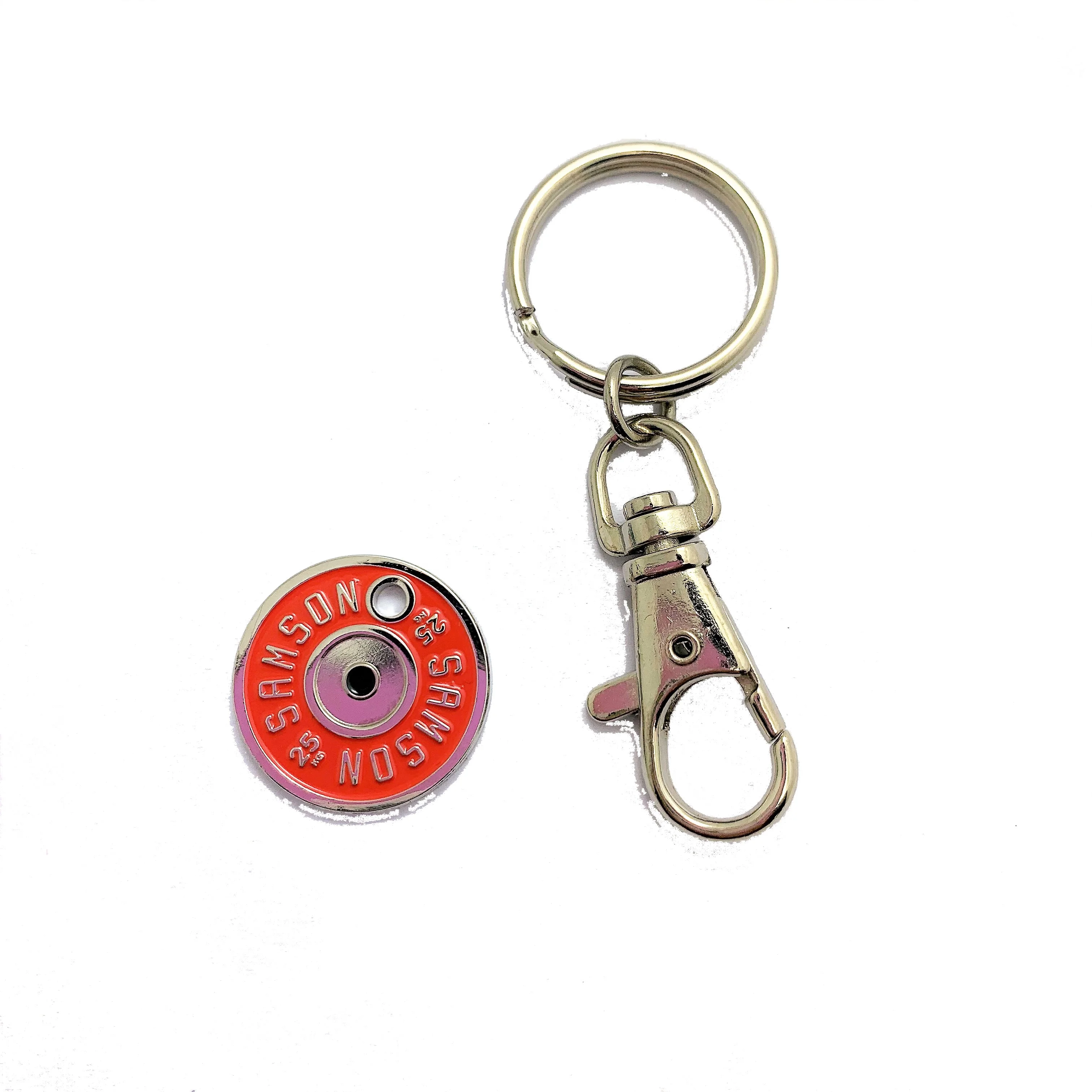 Shopping trolley chips compatible with Europe German shopping trolleys remover keychain custom double sides logo
