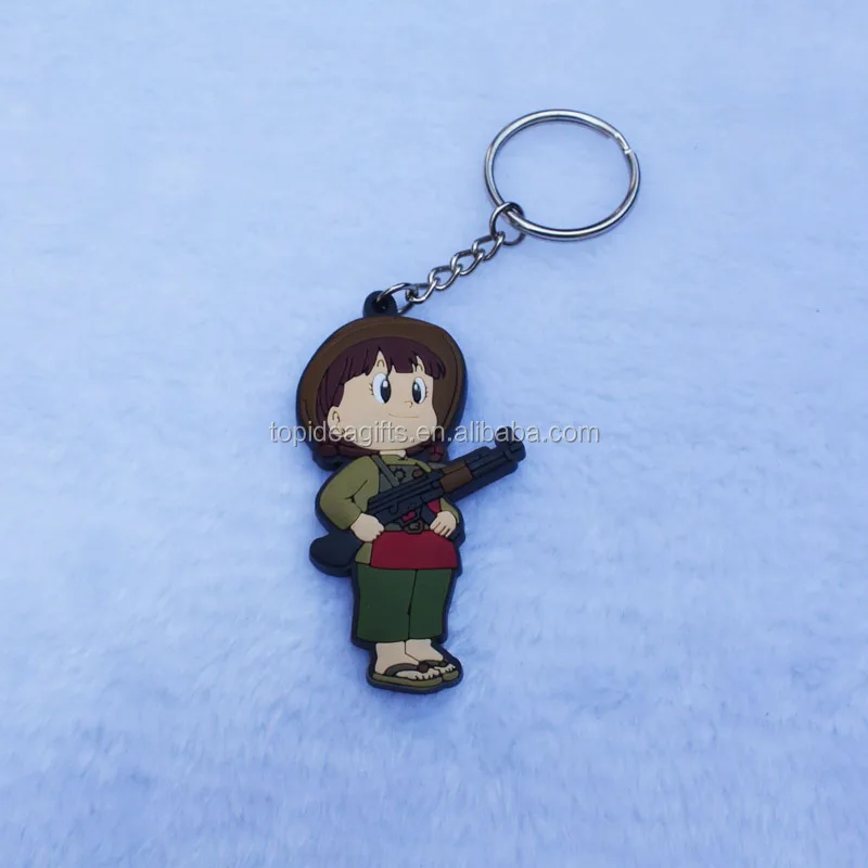 Solid Export 3D soft pvc police shape keychain with embossed logo for China