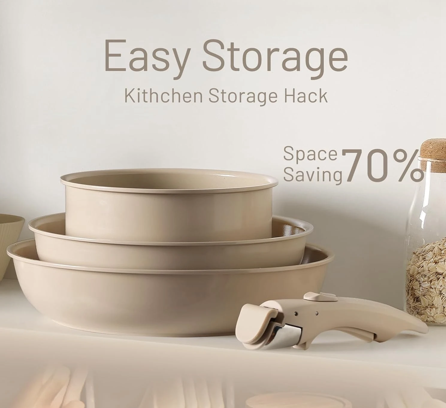 17pcs Detachable Handle Cooking Soup Pots Frying Pan Set Ceramic Nonstick Aluminum Non Stick Cookware Set