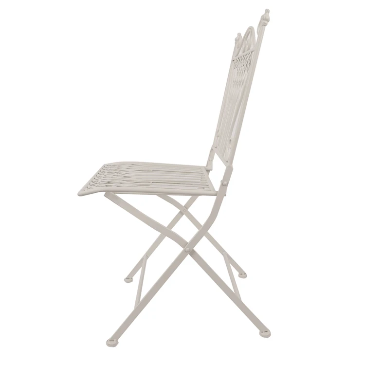 Outdoor garden Bistro Cafe Vintage Square Metal Wrought Iron Folding Dining chairs