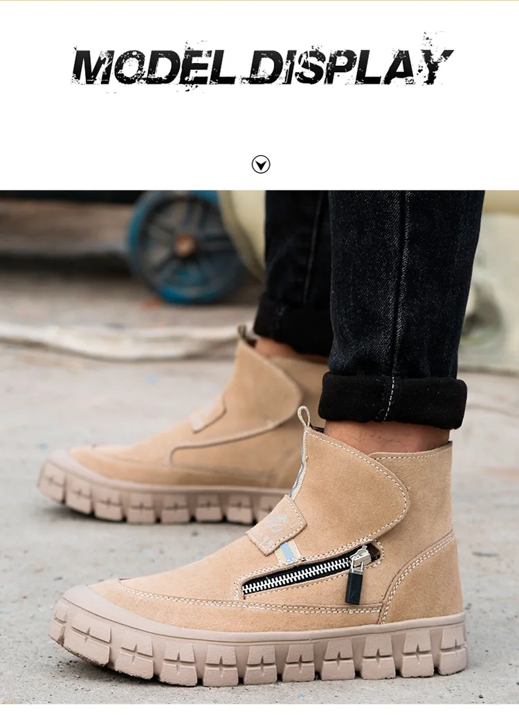 Vokea High Quality Welder Safety Shoes Factory Outdoor Construction Steel Toe Work Shoe Cow Leather Safety Boots