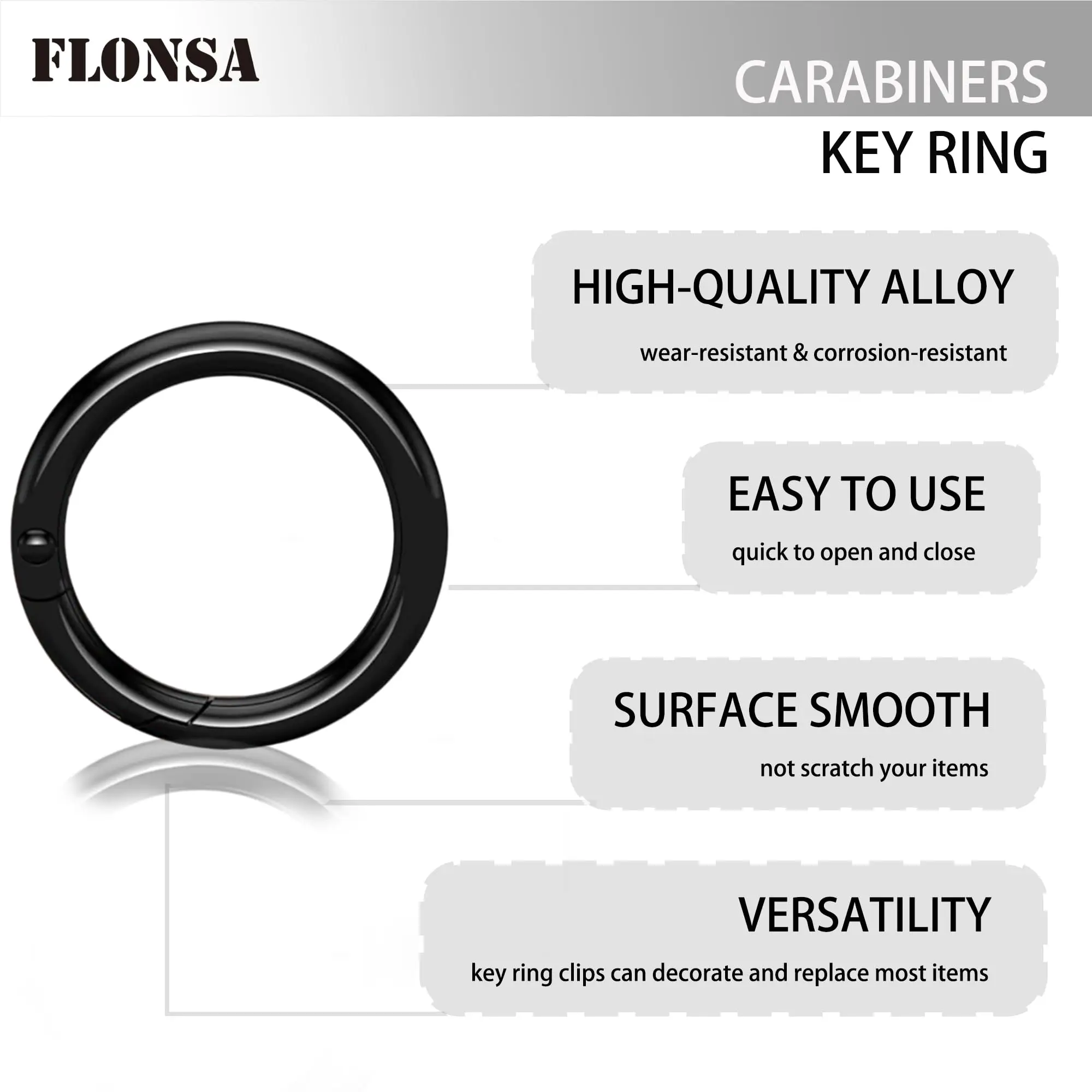 Spring o ring metal o-ring Handbag Accessories Key Ring Spring Opening Circle Snap Clip Hook