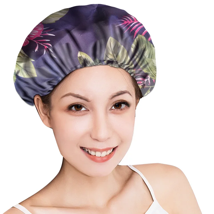 
best selling product amazon top seller 2021 Customized satin durable shower cap custom hair cap 