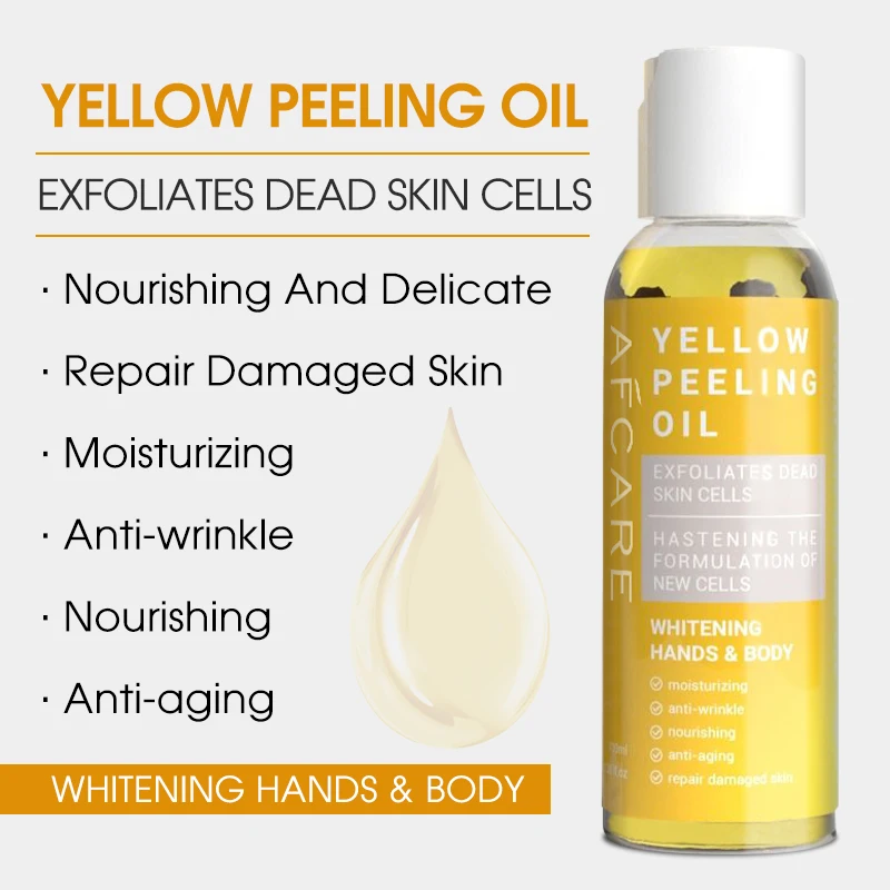Extra Whitening Yellow Peeling Oil Skin Revitalizer Firming and Organic Lactic Acid Peeling Oil for Dark Knuckles in Ghana
