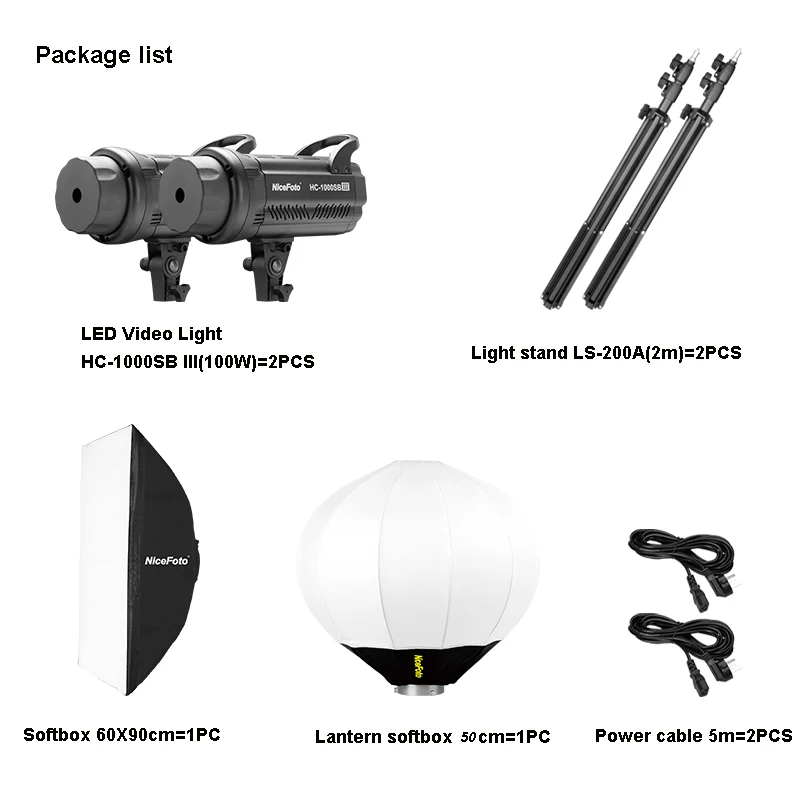 KT-HC403(HC-1000SB III ) NiceFoto 100W 5600K daylite CRI 95+ COB continuous led video light kit